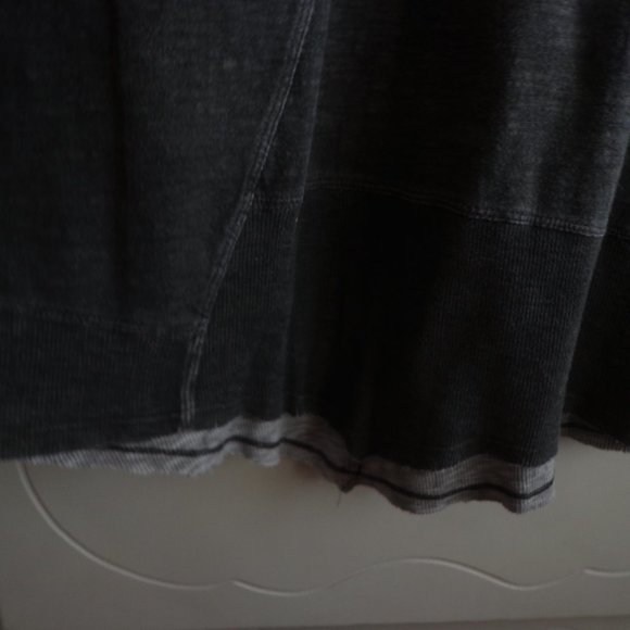 Lula B V-Neck Hi-Lo Heather Burn Out Tunic M Short Raglan Sleeves - Picture 4 of 16